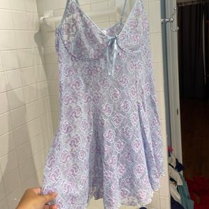 Blue and purple vintage slip dress